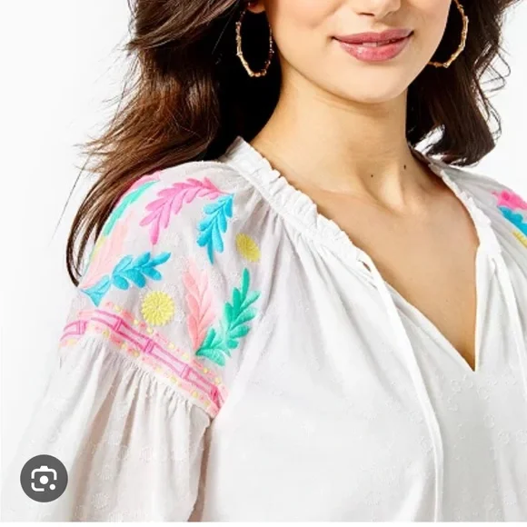 Lilly Pulitzer Florentina White Top - Picture 3 of 6